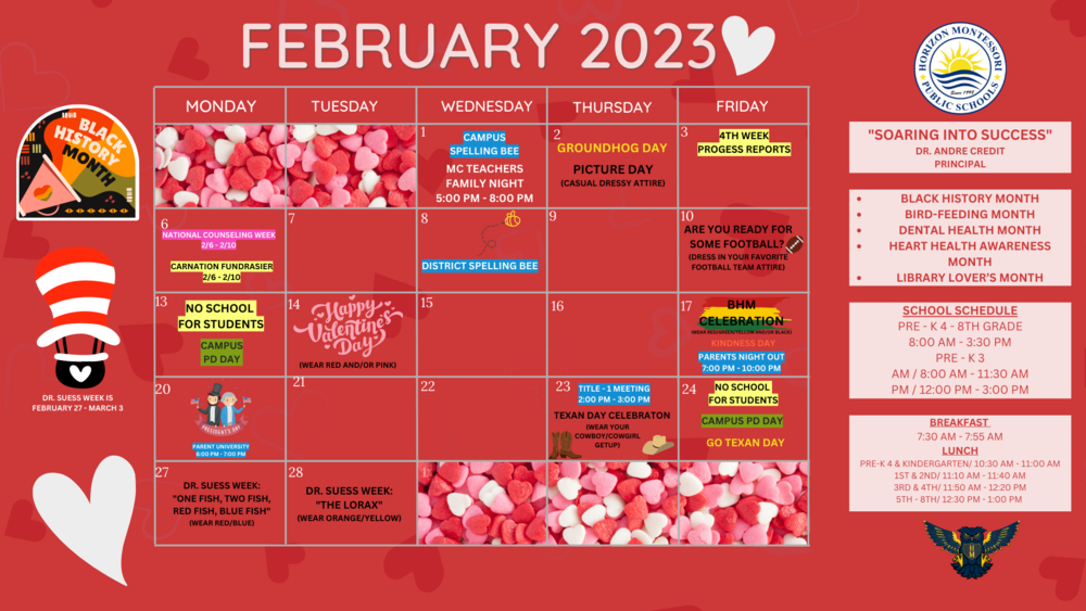 February 2023 - Calendar of Events