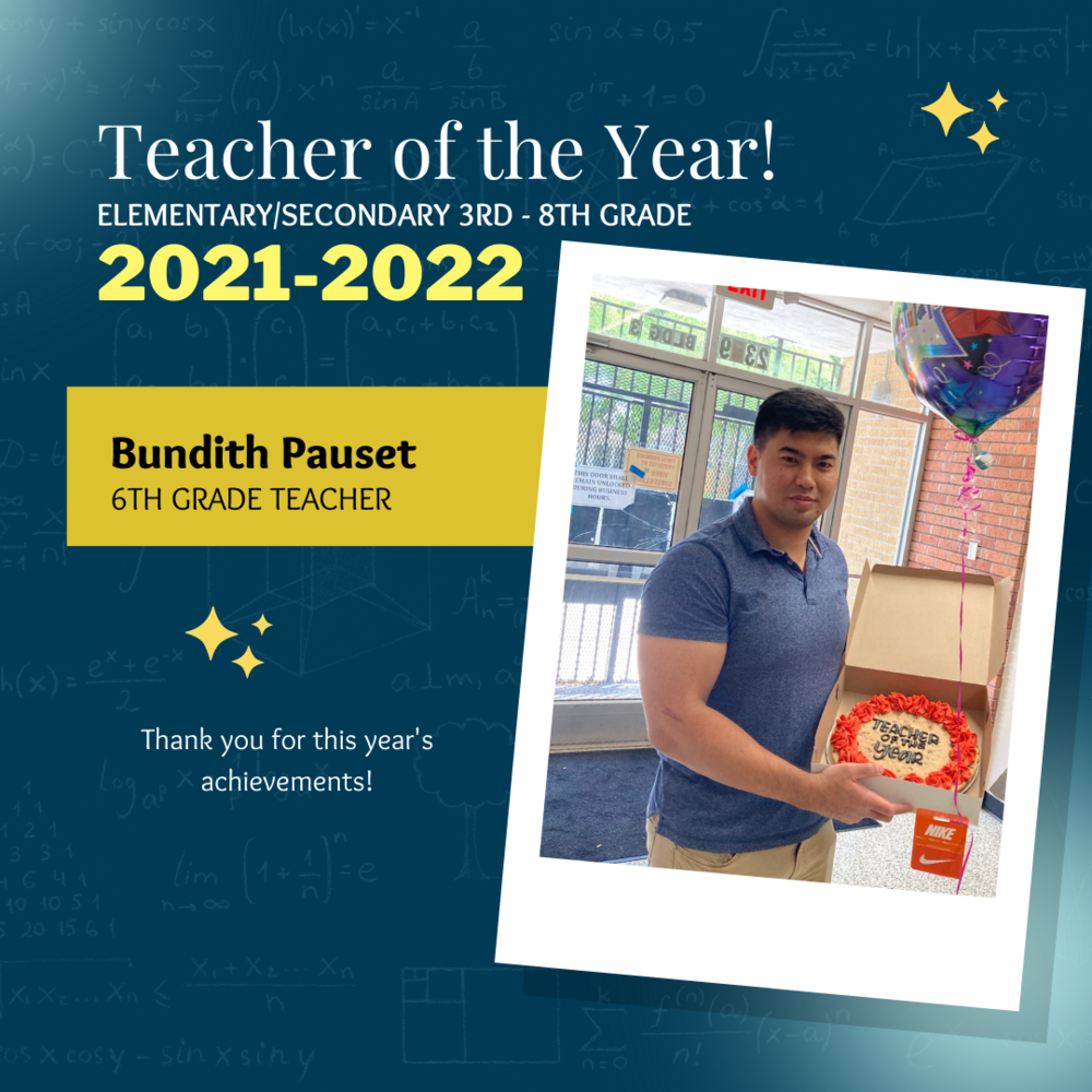 Blue teacher of the year flyer