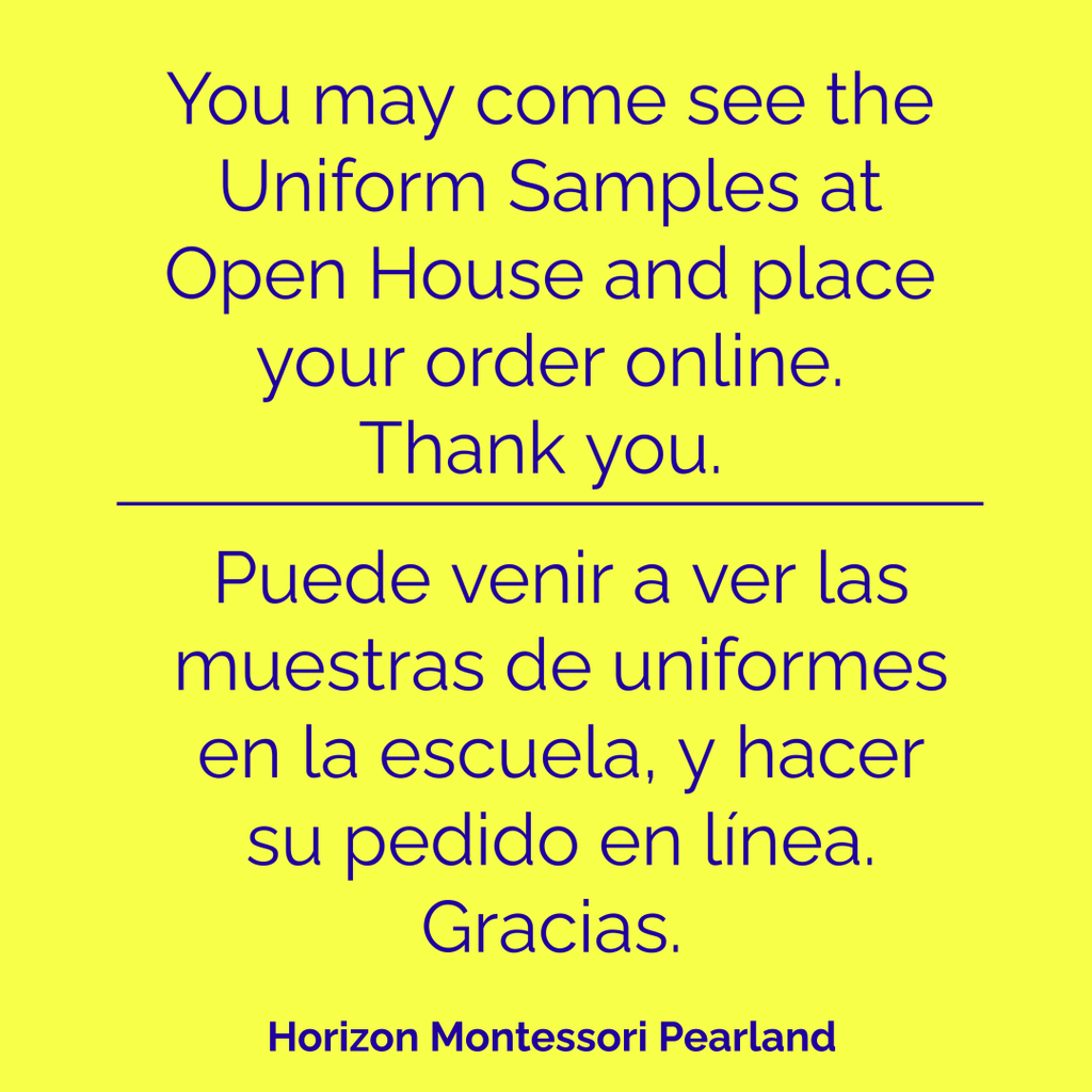 Flyer containing information about uniform samples