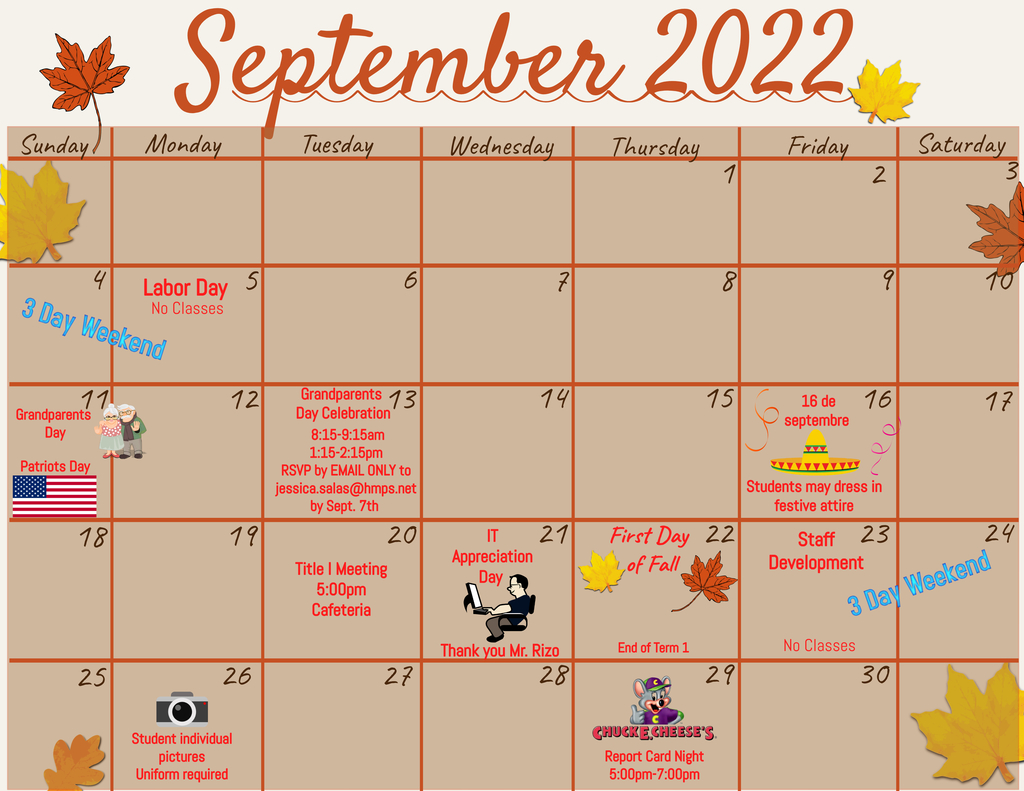 2022 - 2023 September Calendar